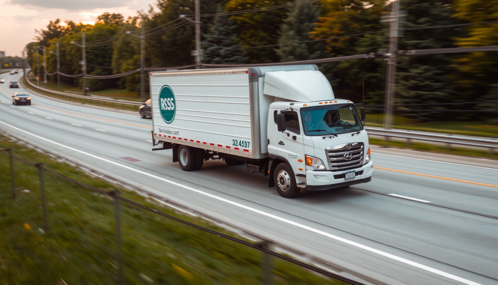 delivery truck on a road in Illinois
