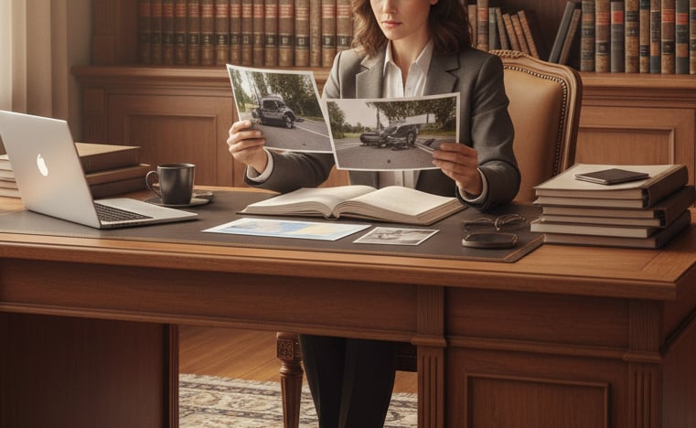 Attorney reviewing details of a car accident case